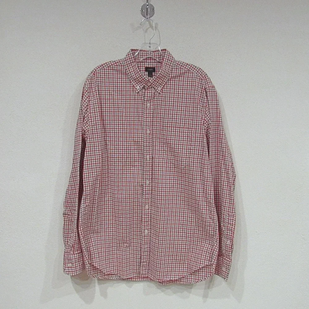 J. Crew Secret Wash Checkered Shirt Size Large EUC